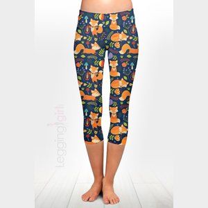 Fox Life Capris - Wide Band Exclusive FeatherSoft Printed Women's Leggings One S